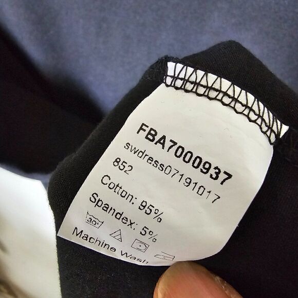 EUC BLACK MINIMALIST MOCK NECK A LINE COTTON BLEND SHIRT DRESS SIZE L - Picture 13 of 13